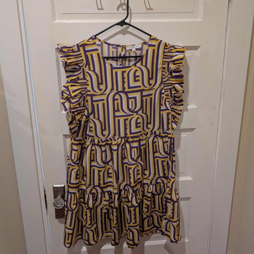 Stylish Yellow and Purple Dress (LSU)